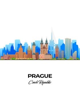 Prague Skyline Illustration