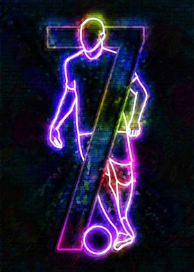 Neon Soccer Player