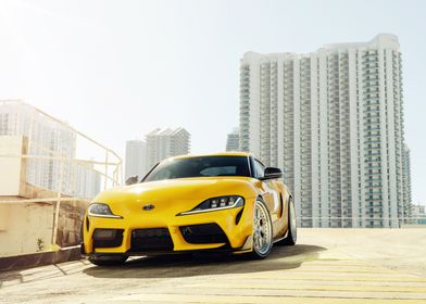 Yellow Toyota Supra