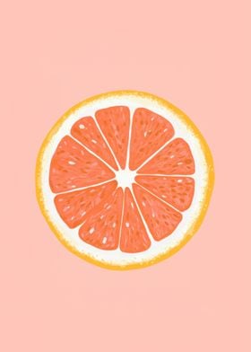 Grapefruit Slice Illustration