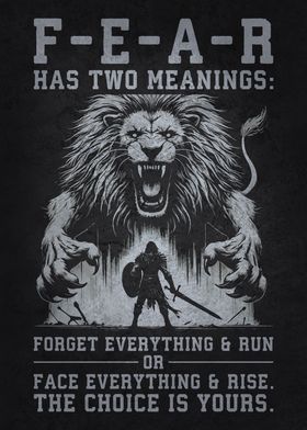 Fear Has Two Meanings, Lion vs Warrior