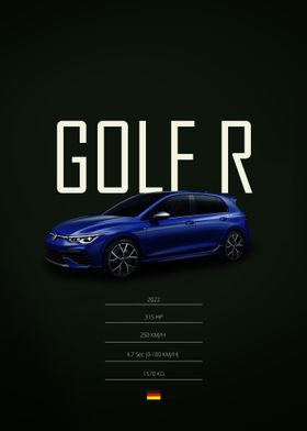 Blue 2022 Volkswagen Golf R