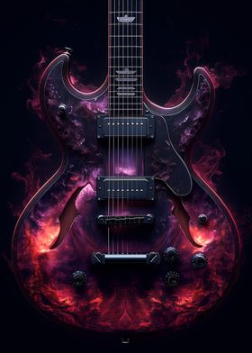 Electric Guitar with Nebula Design