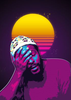 marvin gaye Retro 80s Style Portrait