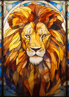 Stained Glass Lion