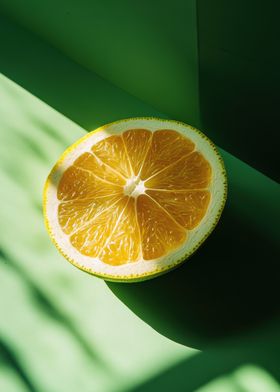 Orange Slice on Green