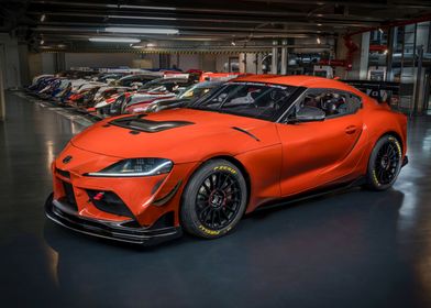 Orange Toyota Supra Race Car