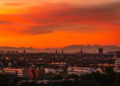 Cityscape Sunset Munich