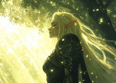 Elf Warrior Beauty in Forest