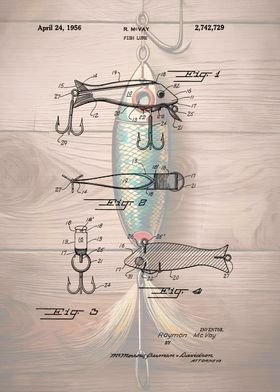 1956 Fishing Lure Patent Illustration