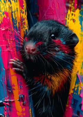 Colorful Rat Portrait