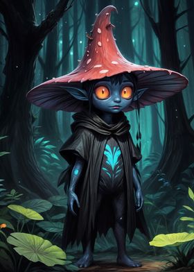 Forest Sprite with Mushroom Hat