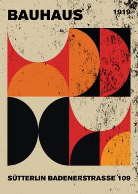 Bauhaus Geometric Poster