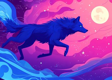 Blue Wolf in Space