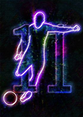 Neon Soccer Player 11