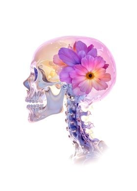 Skull with Flower