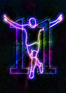 Neon Athlete Silhouette