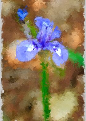 Blue Iris Painting