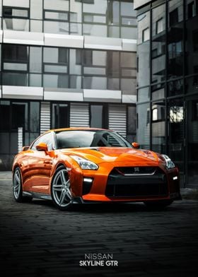 Orange Nissan Skyline GTR