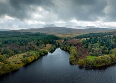 Reservoir and mountains