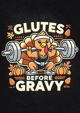 Glutes Before Gravy - Funny Thanksgiving Gym