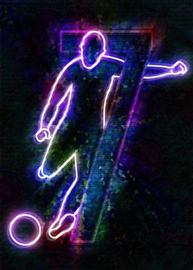 Neon Soccer Player