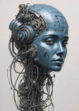 Cybernetic Head Sculpture