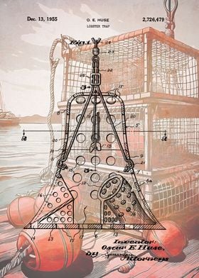 1955 Lobster Trap Patent Illustration