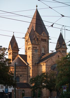 Church with Tall Towers