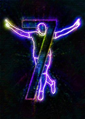 Neon Soccer Player 7