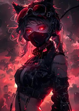 Red-Eyed Anime Girl