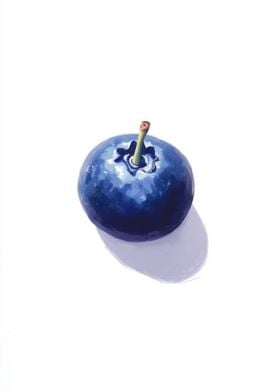 Single Blueberry Illustration