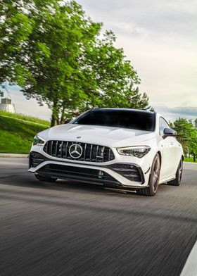 White Mercedes-AMG CLA 35