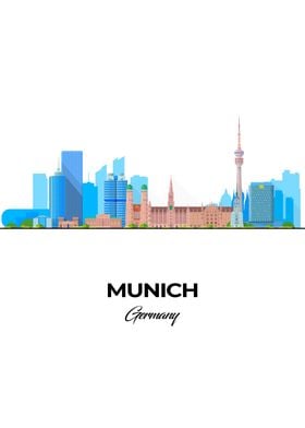 Munich Skyline Illustration