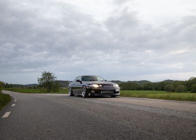 Black Lexus SC300 on Backroad