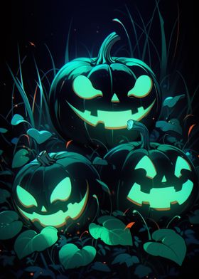 Glowing Jack-o'-Lanterns