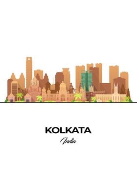 Kolkata Skyline Illustration