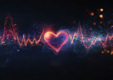 Heartbeat Abstract Art