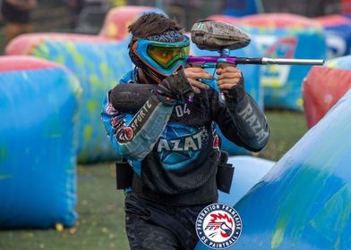 Paintball Player Action Shot