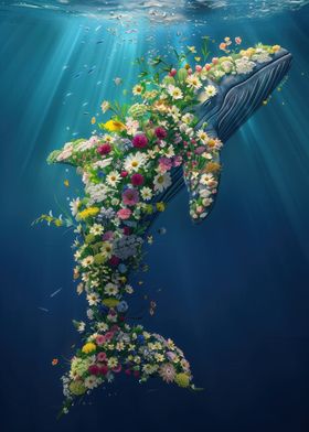 Floral Whale Underwater