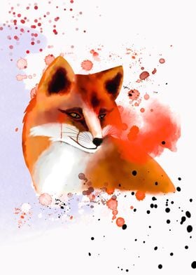 Fiery Watcher - Fox Portrait