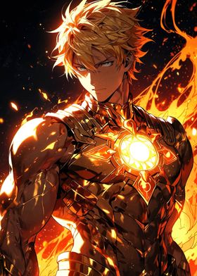 Fiery Anime Warrior