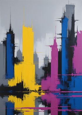 Abstract Cityscape Painting