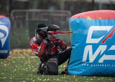 Paintball Player in Action