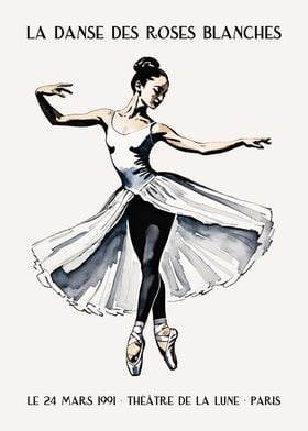 Ballet Dancer in White Tutu Poster