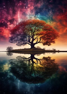 Tree Space Fantasy Landscape