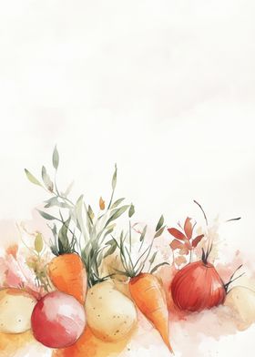 Watercolor Vegetables