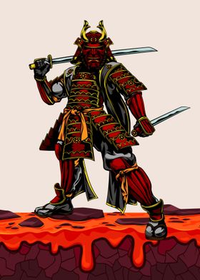 Samurai Warrior Illustration