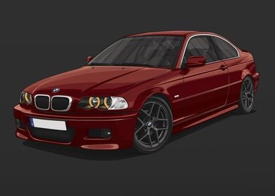 BMW E46 M Coupe Red Black