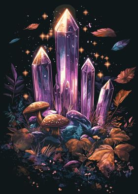 Glowing Crystal Forest